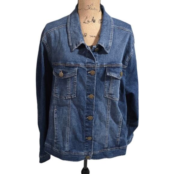 Jones new York Blue Denim Jean Jacket Plus Size 2X 3X‎ New! - Picture 3 of 8